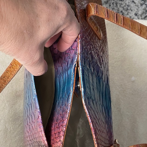 Brahmin Iridescent Blue and Pink Tote - Picture 11 of 13